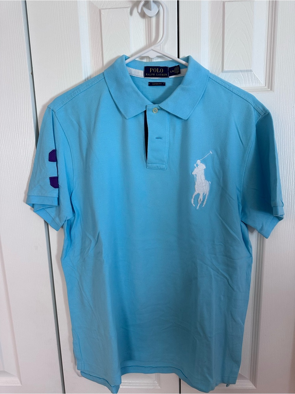 Ralph Lauren Men’s Sky Blue Polo with White Pony